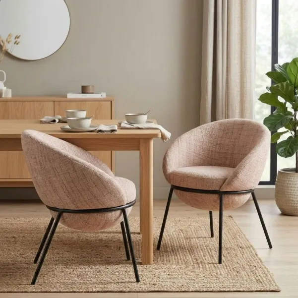Chaises de salle à manger design en tissu (lot de 2)  MERO - HELLIN