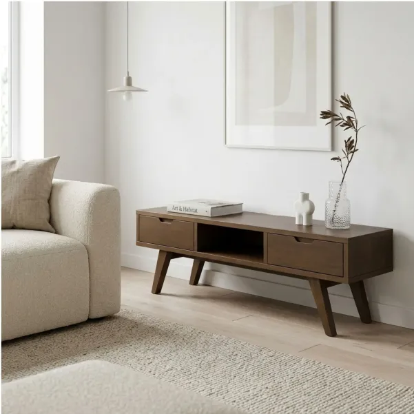 Meuble TV scandinave en chêne fumé L150 ALISIA - HELLIN