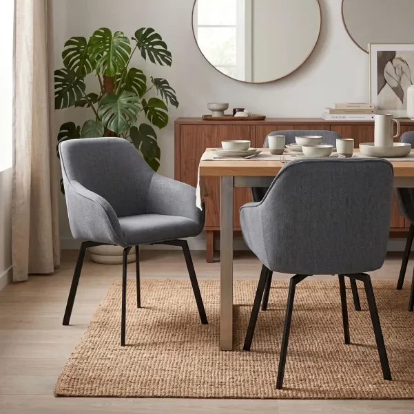 Fauteuils de salle à manger pivotants (lot de 2) SARA - HELLIN