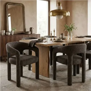 Fauteuil de salle à manger à accoudoirs en tissu ARTEMIS - HELLIN