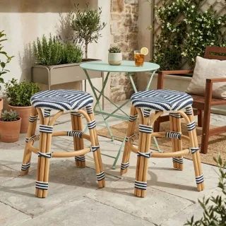 Tabourets bistrot tressés (lot de 2) MONTMARTRE - HELLIN