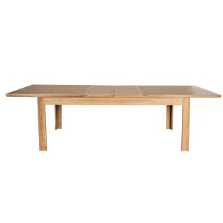 Table moderne avec allonges centrales en chêne clair Boston -HELLIN