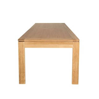 Table moderne avec allonges centrales en chêne clair Boston -HELLIN