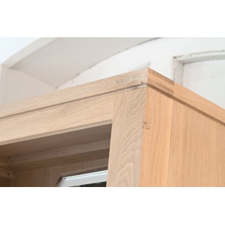 Bibliothèque moderne en bois massif, chêne blanchi Boston - Hellin