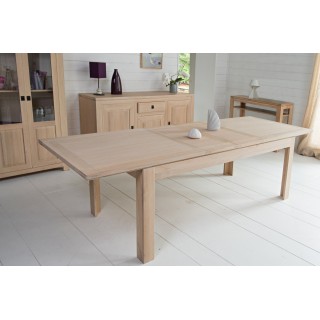 Table moderne avec allonges centrales en bois et chêne Boston - HELLIN