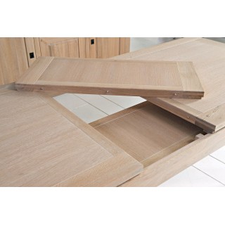 Table moderne avec allonges centrales en bois et chêne Boston - HELLIN