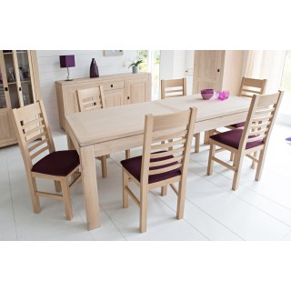 Table moderne avec allonges centrales en bois et chêne Boston - HELLIN