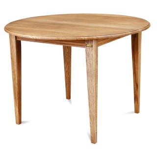 Table ronde extensible en chêne massif : une allonge | Hellin
