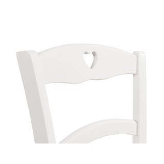 Chaise paille et bois laqué blanc Silva | Hellin