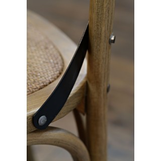 Chaise bistrot bois et métal  lot de 2 | Hellin