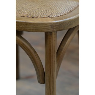 Chaise bistrot bois et métal  lot de 2 | Hellin