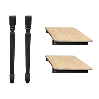 Allonges et pieds pour table ronde extensible en chêne | Hellin