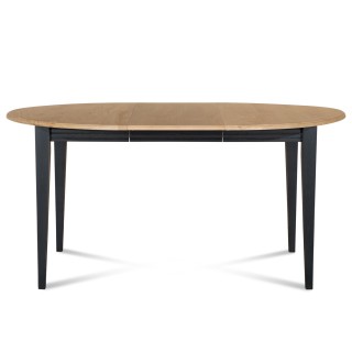 Table ronde extensible en chêne : allonge et pieds fuselés