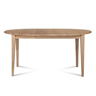 Table ronde extensible en chêne : allonge et pieds fuselés
