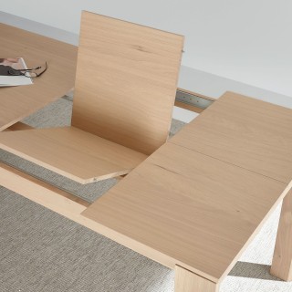 Table rectangulaire extensible en bois massif : 6 personnes