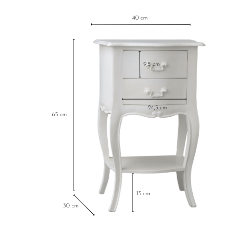 Dimensions table de chevet APOLLONIA