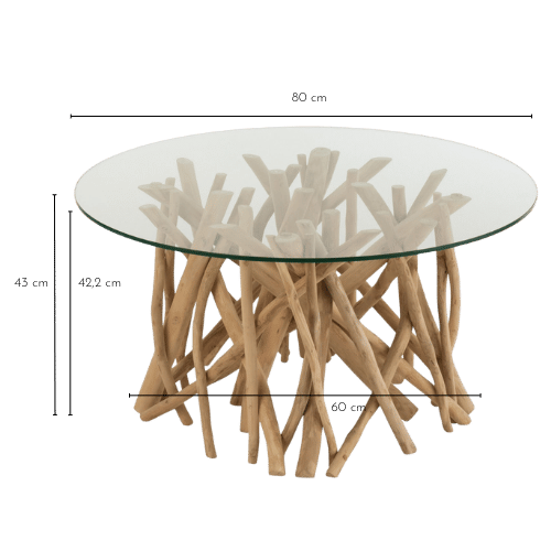 Dimensions table basse ronde cham