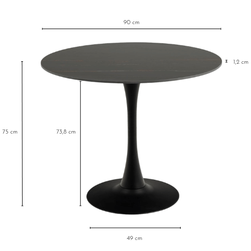 Dimensions table ronde MARSA