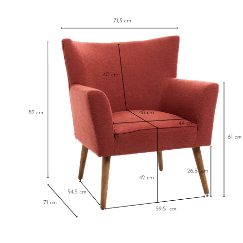 Dimensions du fauteuil HERON
