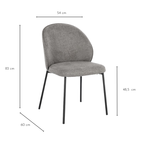 Dimensions de la chaise NELLY