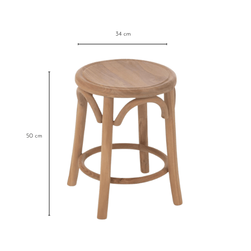 Dimensions du tabouret en bois massif frasi