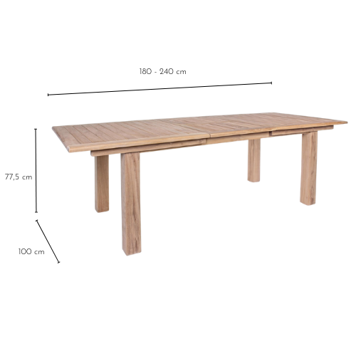 Dimensions table BOLONIA