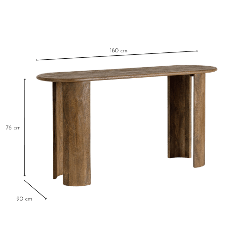 Dimensions de la console en manguier Naples