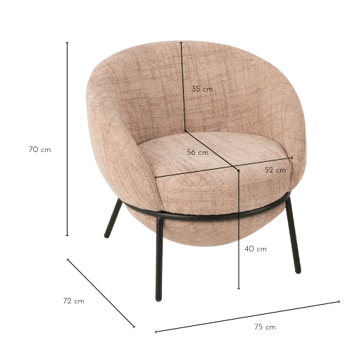 Dimensions fauteuil MERO