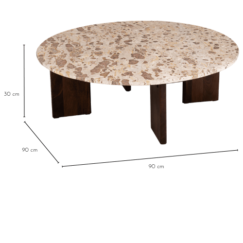 Dimensions de la table basse OPHELIE