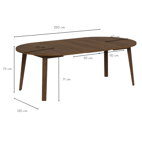 Dimensions de la table ronde ext ALISIA