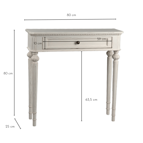 Dimensions de la console LEHNA