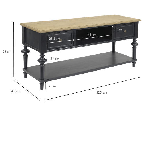 Dimensions du meuble TV baroque NEYLA